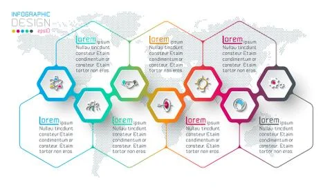 Hexagon inforgraphics on vector graphic art. 스톡 일러스트