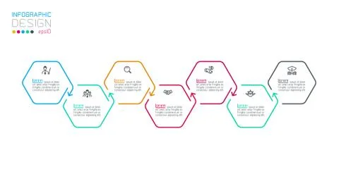 Hexagon inforgraphics on vector graphic art. Stock Illustration