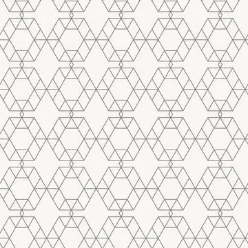 Hexagon lattice seamless pattern in line design. hexagon geometric grid abstract Illustrazione stock