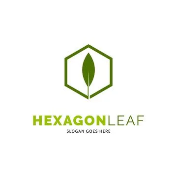 Hexagon Leaf Icon Vector Logo Template Illustration Design Stock Illustration