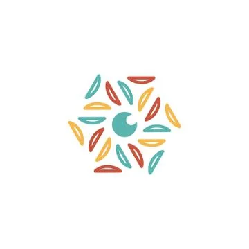 Hexagon lens logo design vector unique, modern Stock Illustration