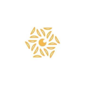 Hexagon lens logo design vector unique, modern Stock Illustration