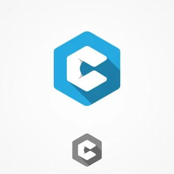 Hexagon with letter c Stock Illustration