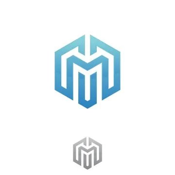 Hexagon letter M Stock Illustration