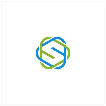 Hexagon letter S 2 element icon Stock Illustration