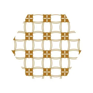 Hexagon With Lines Intertwining Floral Pattern Stock Illustration