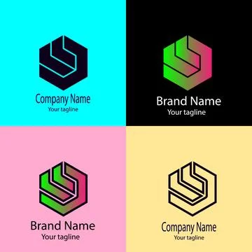 Hexagon Lines logo 스톡 일러스트