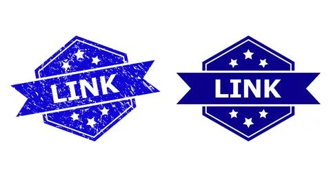 Hexagon LINK Watermark with Unclean Texture and Clean Variant 스톡 일러스트