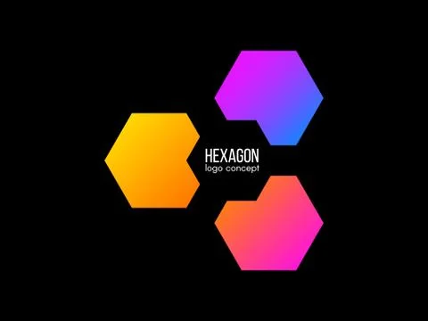 Hexagon logo design. Gradient cube logotype. Modern business concept Stock-Illustration