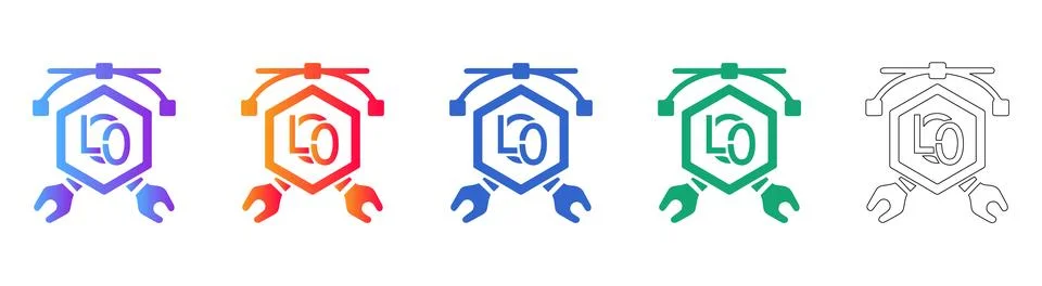 Hexagon Logo Design Tool Icon Set Stockillustratie