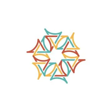 Hexagon logo design vector monoline style, unique, modern Stock Illustration