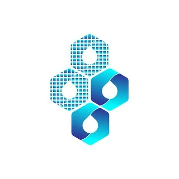 Hexagon logo design vector template linear style. Stock Illustration