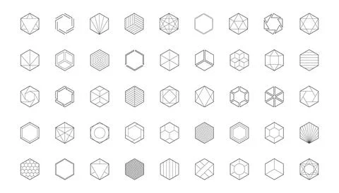 Hexagon logo template. Vector honeycomb icon. Creative design elements. 스톡 일러스트
