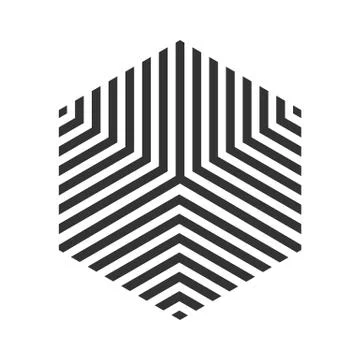 Hexagon logo vector geometric stripe cube tile Illustrazione stock