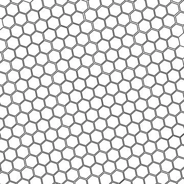 Hexagon mesh bee background on a white. Honeycomb bee net Stock Illustration