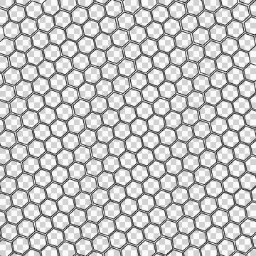Hexagon mesh bee background on a white. Honeycomb bee net with a transparen.. Stock Illustration