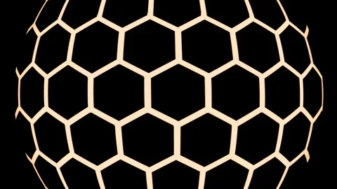 Hexagon mesh pattern forming a curved spherical surface with a modern abstr.. Stock Footage 336888906