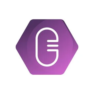 Hexagon microphone vector design template illustration Stock Illustration