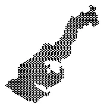 Hexagon Monaco Map Stock Illustration