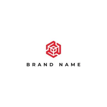 Hexagon Monogram Initials Letter MR RM M R logo design Stock Illustration