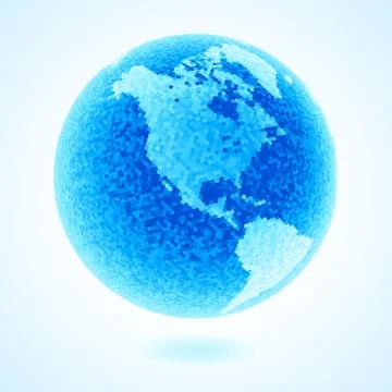 Hexagon mosaic globe 库存插图