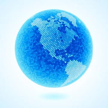 Hexagon mosaic globe 스톡 일러스트