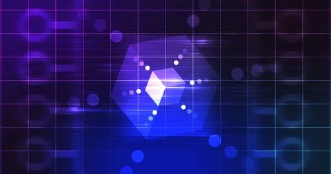 Hexagon moving technological grid background. Cyberspace agentic generative.. Stock Illustration