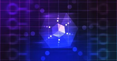 Hexagon moving technological grid background. Cyberspace agentic generative.. Stockillustratie