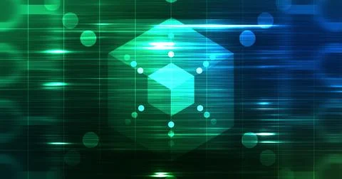 Hexagon moving technological grid background. Cyberspace agentic generative.. Stock Illustration