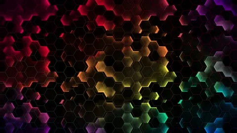 Hexagon Multicolor Future Abstract Entertainment Background Loop Stock Footage 224493698
