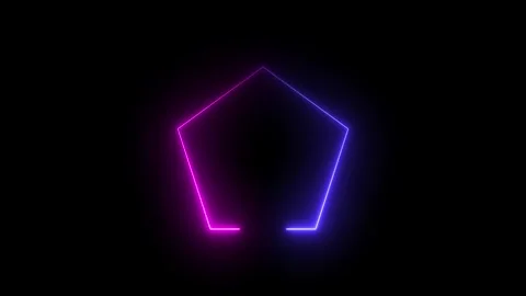 Hexagon neon frame. Light gradient border.luorescent template for design wi.. 库存影片 310578426
