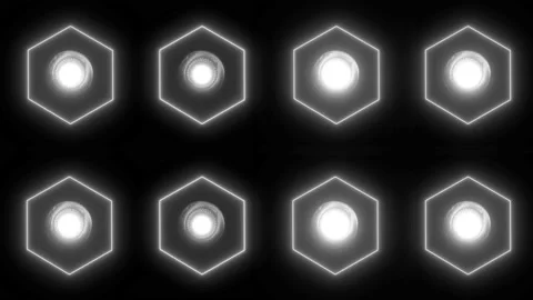 Hexagon Neon led light 4K LOOP Stock Footage 158447295