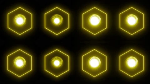 Hexagon Neon led light 4K LOOP Stock Footage 158447542