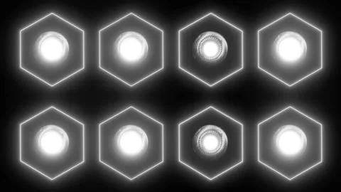 Hexagon Neon led light 4K LOOP Stock Footage 158491696
