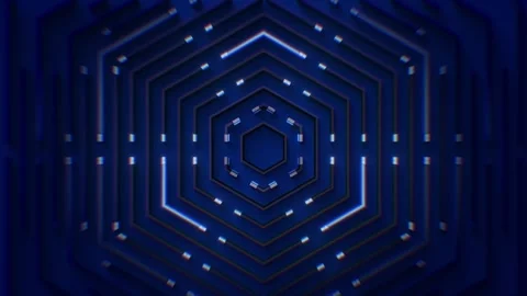 Hexagon Neon Light Strips Stock Footage 273296959