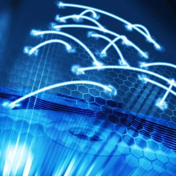 Hexagon network graphic background 3d rendering 스톡 일러스트