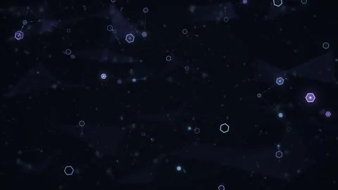 Hexagon network nodes connection technology motion background Stock Footage 338066092