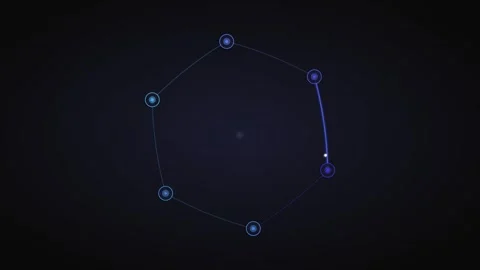 Hexagon Node Connection Loop - Illuminated Line Tech UI Background 스톡 동영상 341567928