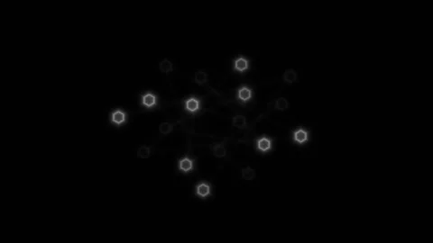 Hexagon nodes pulsing overlay in a smooth loop for visuals 스톡 동영상 341740348
