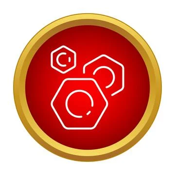 Hexagon nuts icon representing mechanical engineering and industry 库存插图