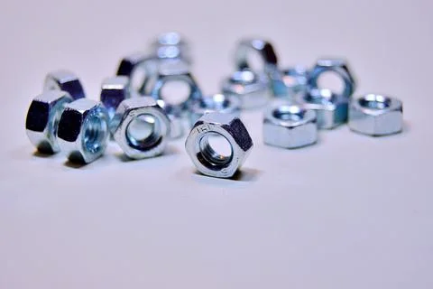 Hexagon nuts Stock Photos