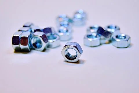 Hexagon nuts Stock Photos