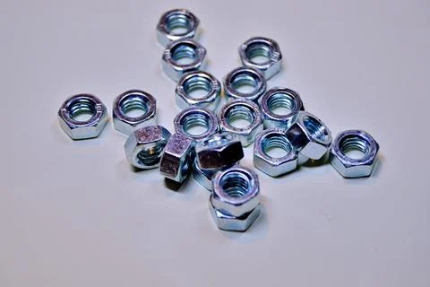 Hexagon nuts Stock Photos