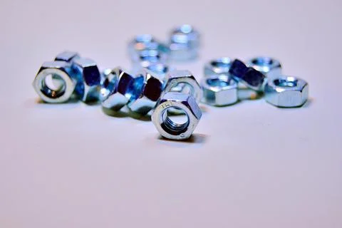 Hexagon nuts Stock Photos