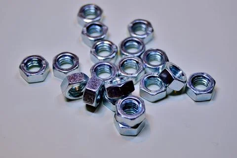 Hexagon nuts Stock Photos