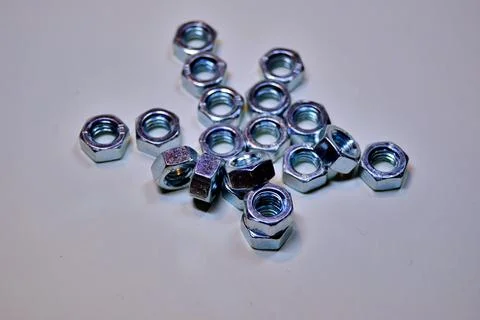 Hexagon nuts Stock Photos