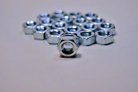 Hexagon nuts Stock Photos