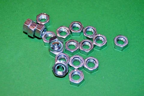 Hexagon nuts Stock Photos