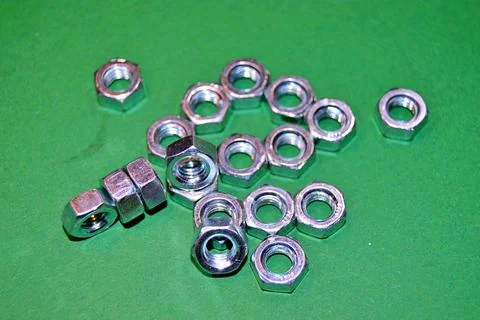 Hexagon nuts Stock Photos