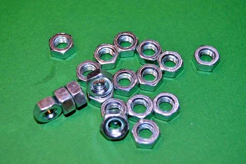 Hexagon nuts Stock Photos